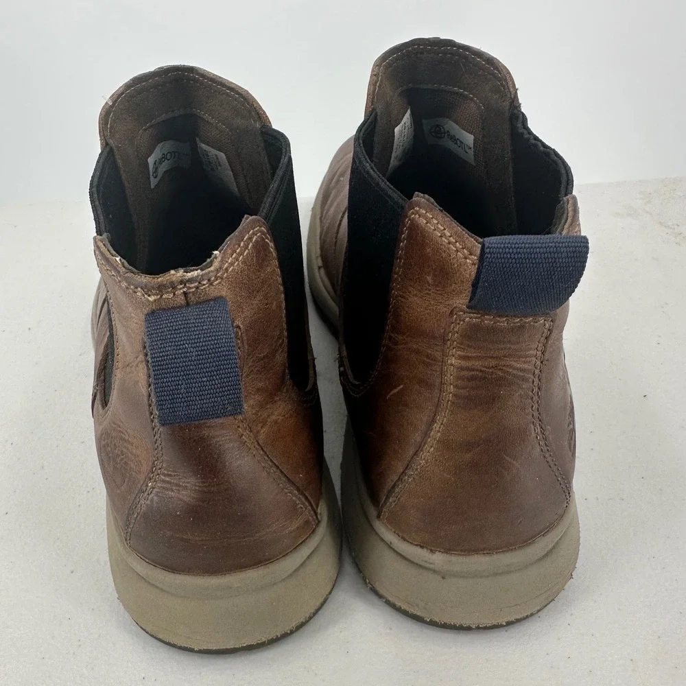 Timberland Redwood Falls Chelsea Boots Brown Leather Mens 9 A5R8Z Grunge